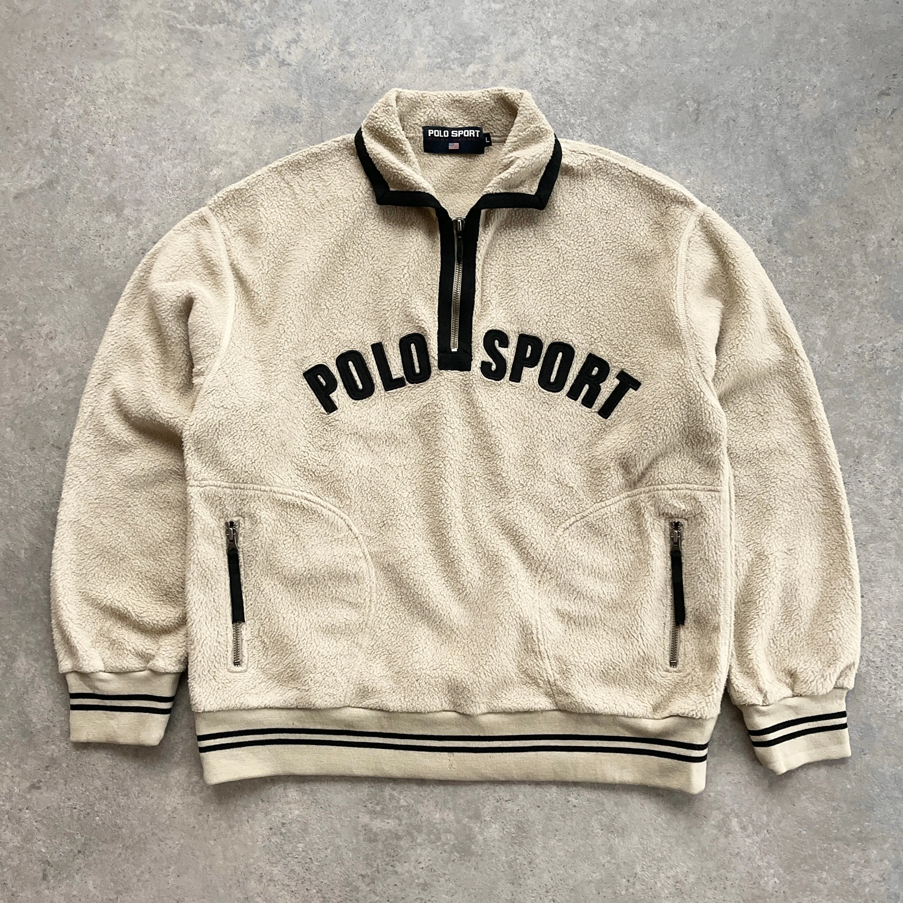 Polo Sport Ralph Lauren RARE 1990s heavyweight 1/4 zip fleece (L)