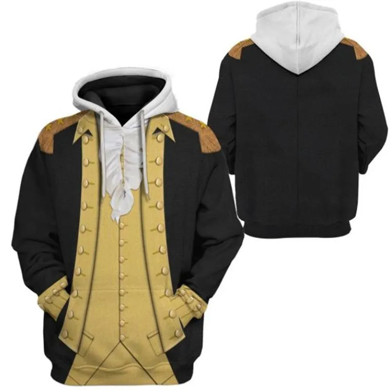 Revolutionary War Historical Hoodies Costume 3D Printed Hoodie Jacket Colonial Costume