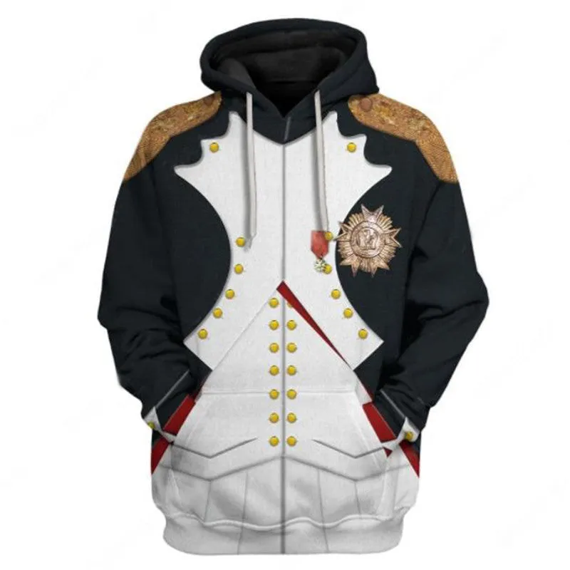 Revolutionary War Historical Hoodies Costume 3D Printed Hoodie Jacket Colonial Costume