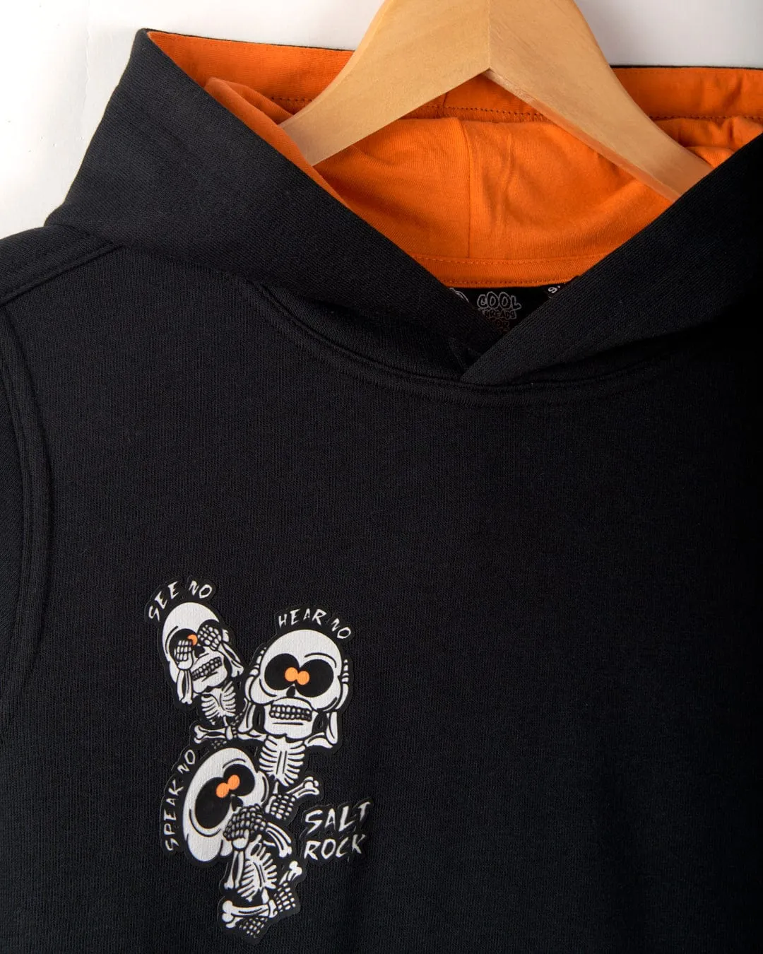 See No Skulls - Kids Recycled Pop Hoodie - Black