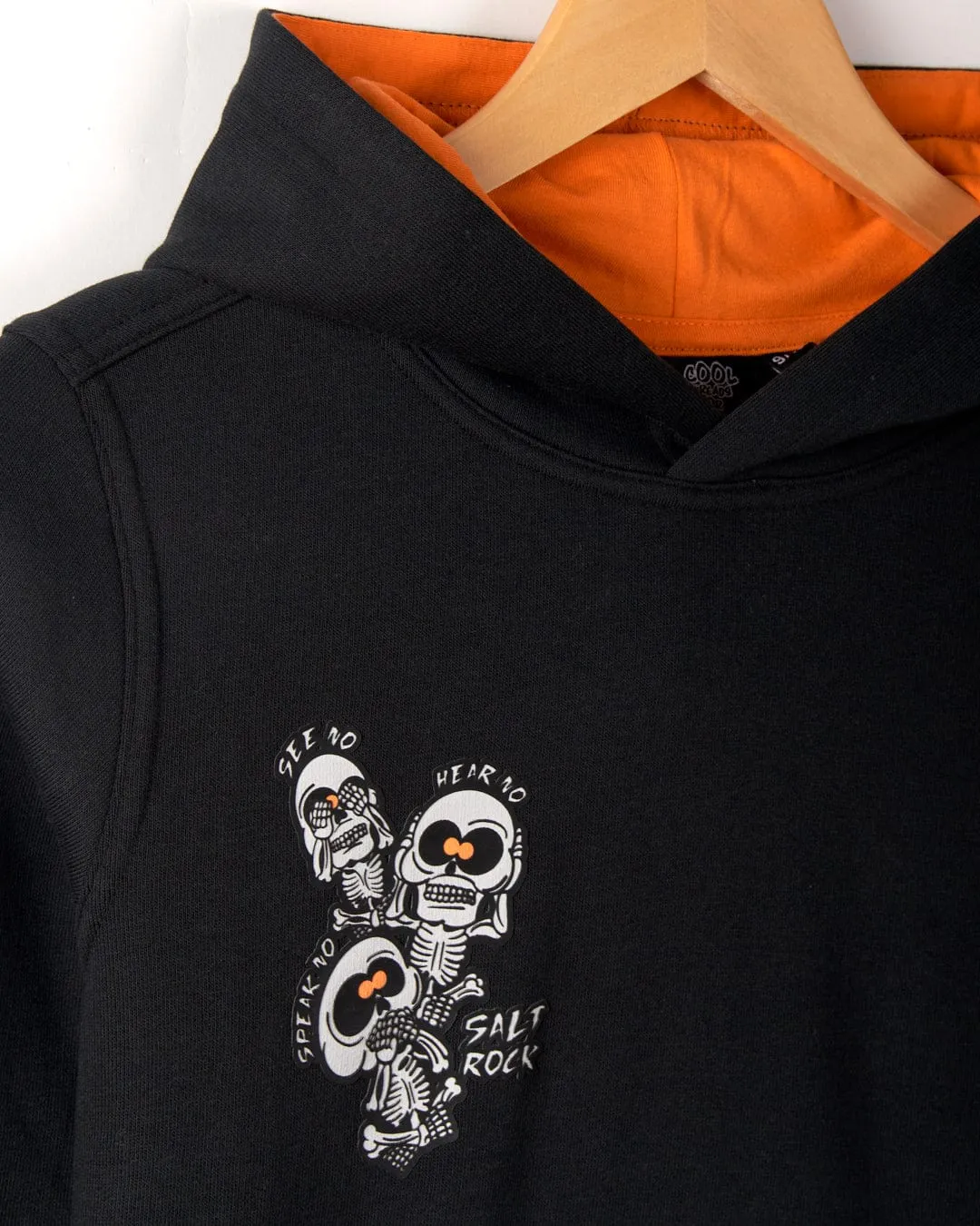 See No Skulls - Kids Recycled Pop Hoodie - Black