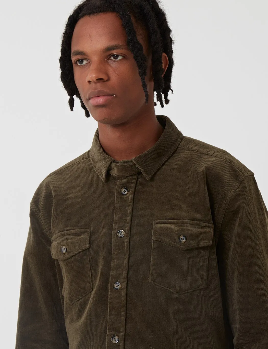 Suit Jason Corduroy Shirt - Dark Green