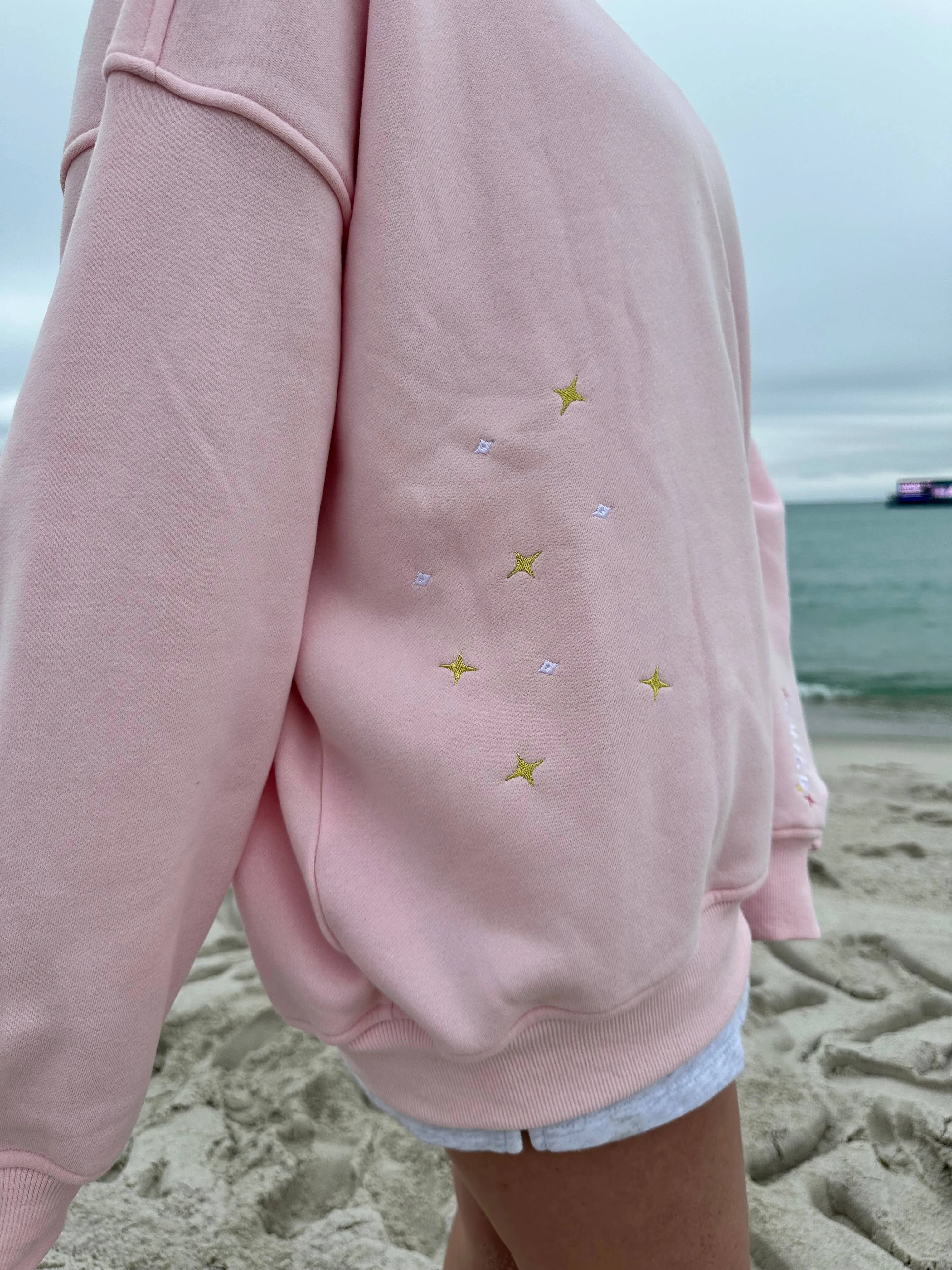 Sunkissed Coconut Embroidered Van Sweatshirt