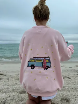 Sunkissed Coconut Embroidered Van Sweatshirt