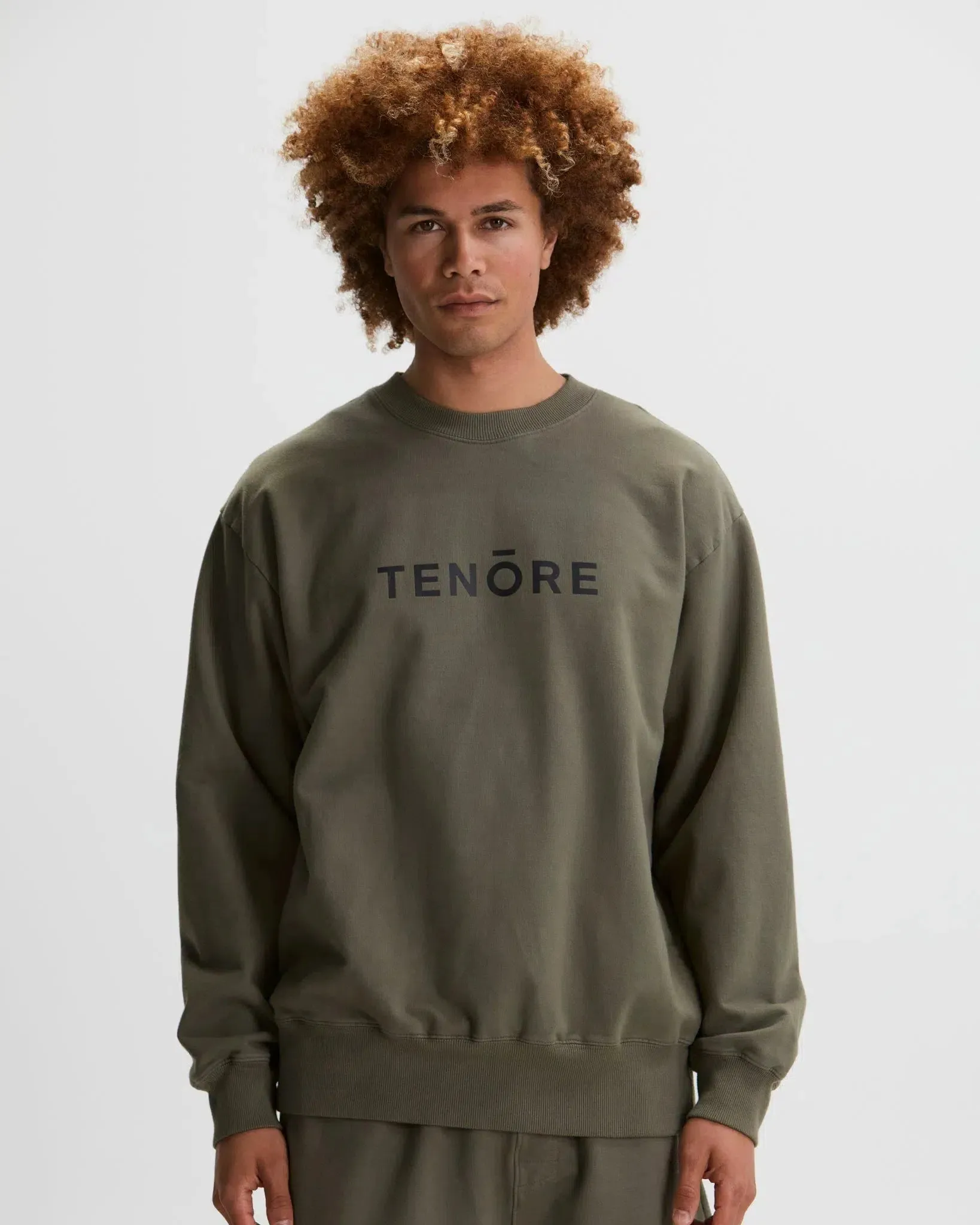 Tenore Logo Fleece Crewneck - OLIVE