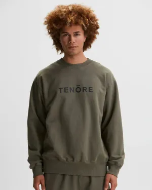 Tenore Logo Fleece Crewneck - OLIVE