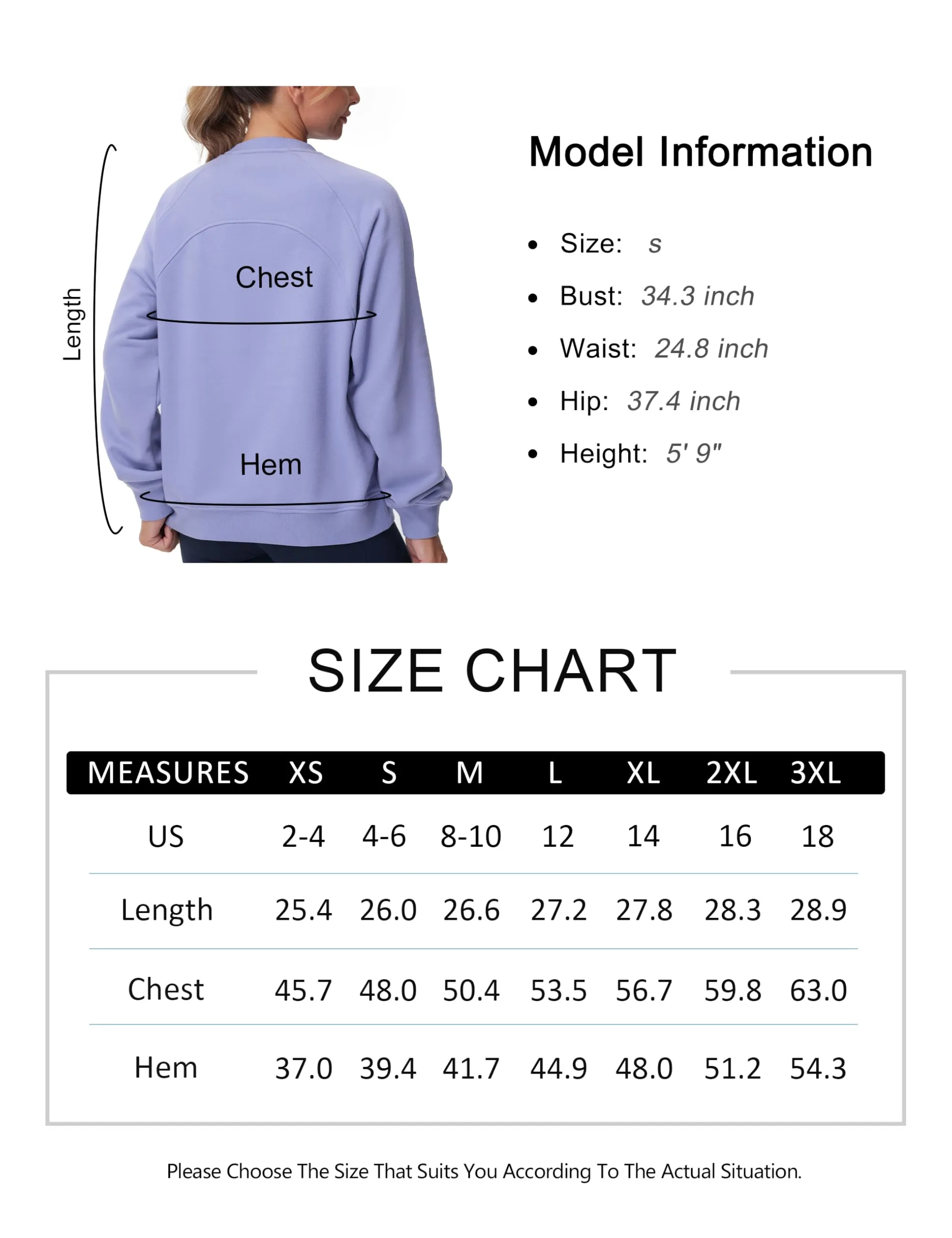 THE GYM PEOPLE Women's Loose Fit Fleece Sweatshirts Crewneck Long Sleeve Pullover Tops Lavender Purple