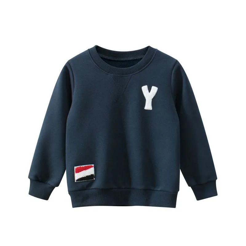 Toddler Boy/Girl Long Sleeve Solid Color Sweatshirt