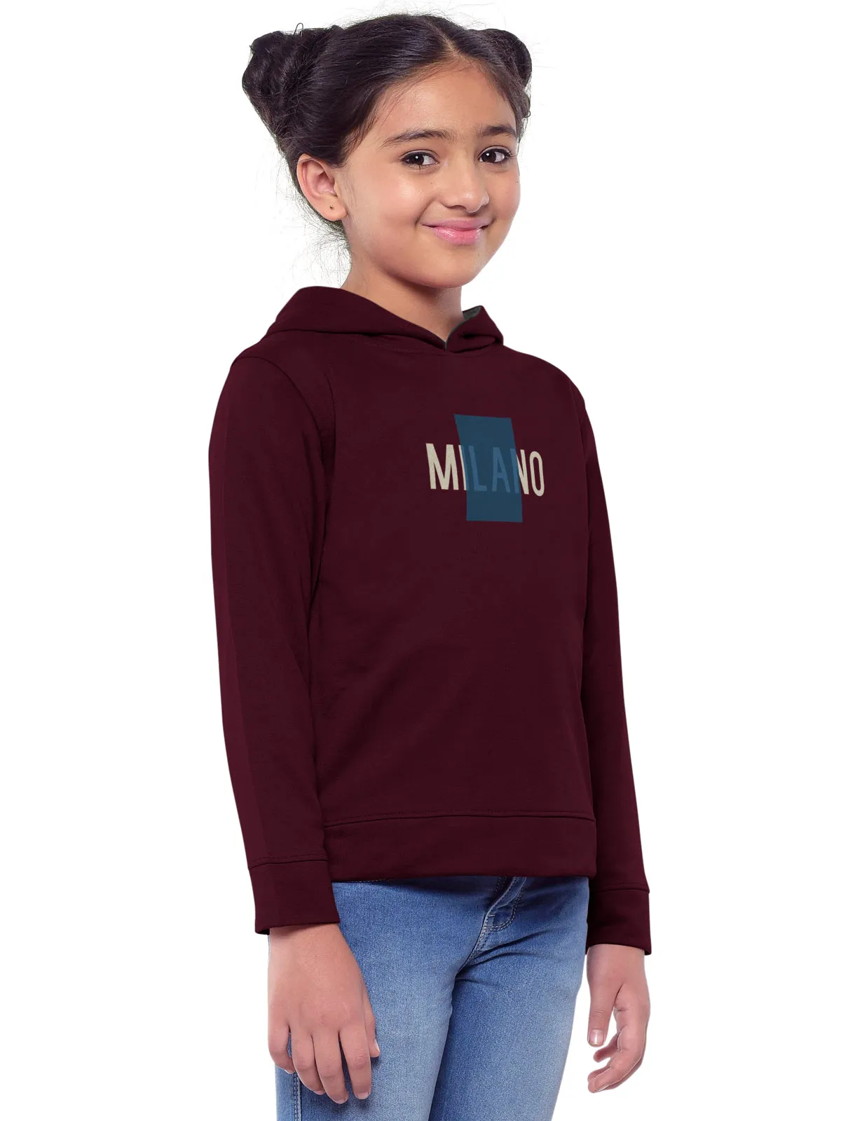 Trendy Printed Full Sleeve / Long Sleeve Hooded Sweatshirt for Girls - Pack of 2