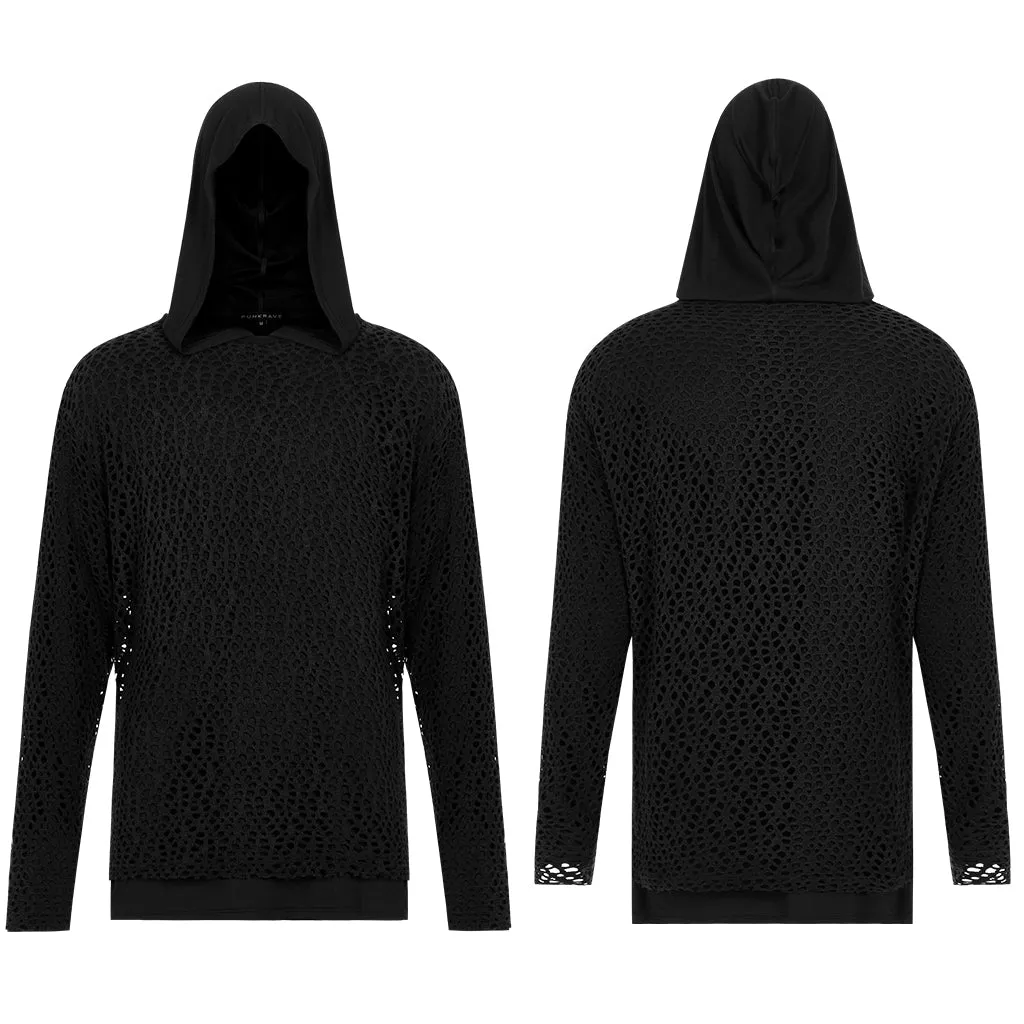 Two-Piece Layered Long Sleeved Hooded T-Shirt