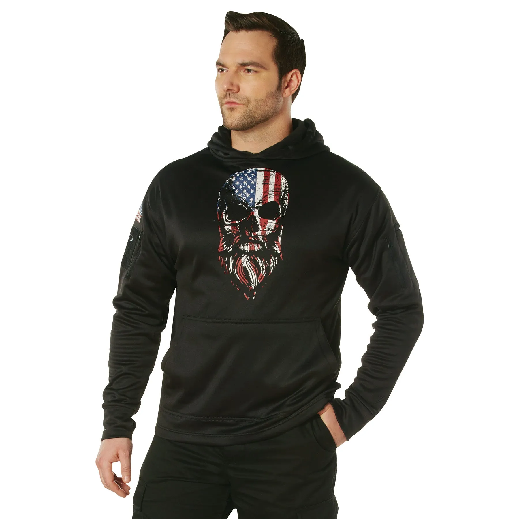 US Flag / Bearded Skull Concealed Carry Hooded Sweatshirts