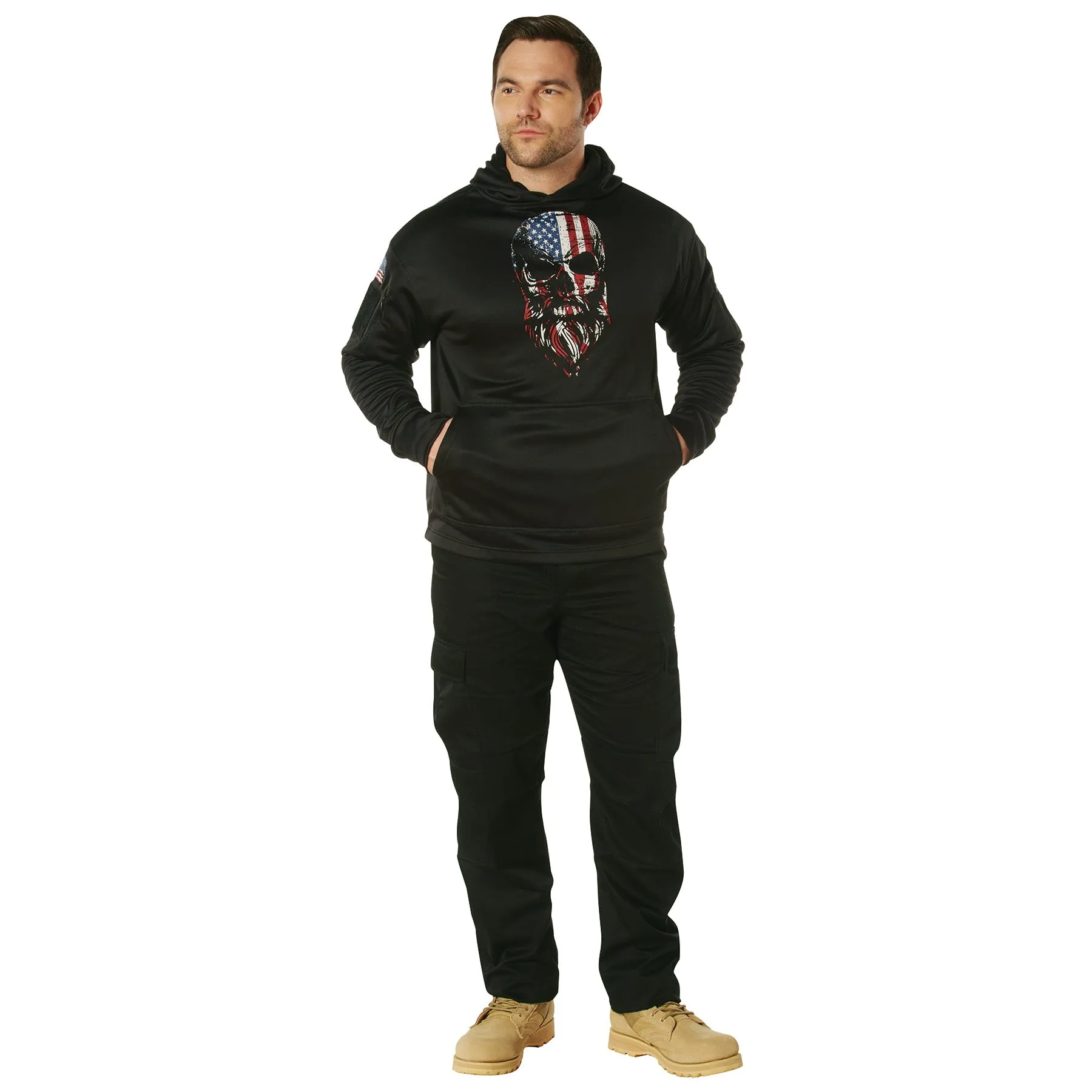 US Flag / Bearded Skull Concealed Carry Hooded Sweatshirts