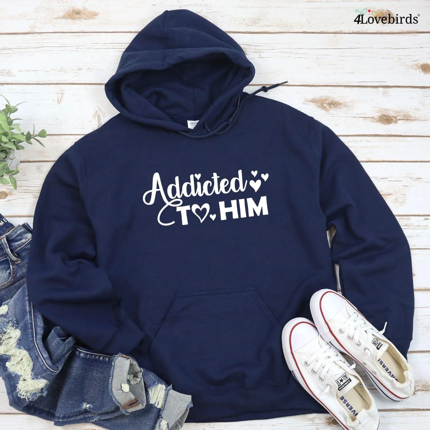 Valentine Gift: Matching Set for Couples - Addict Him & Her Tops & Sweatshirts