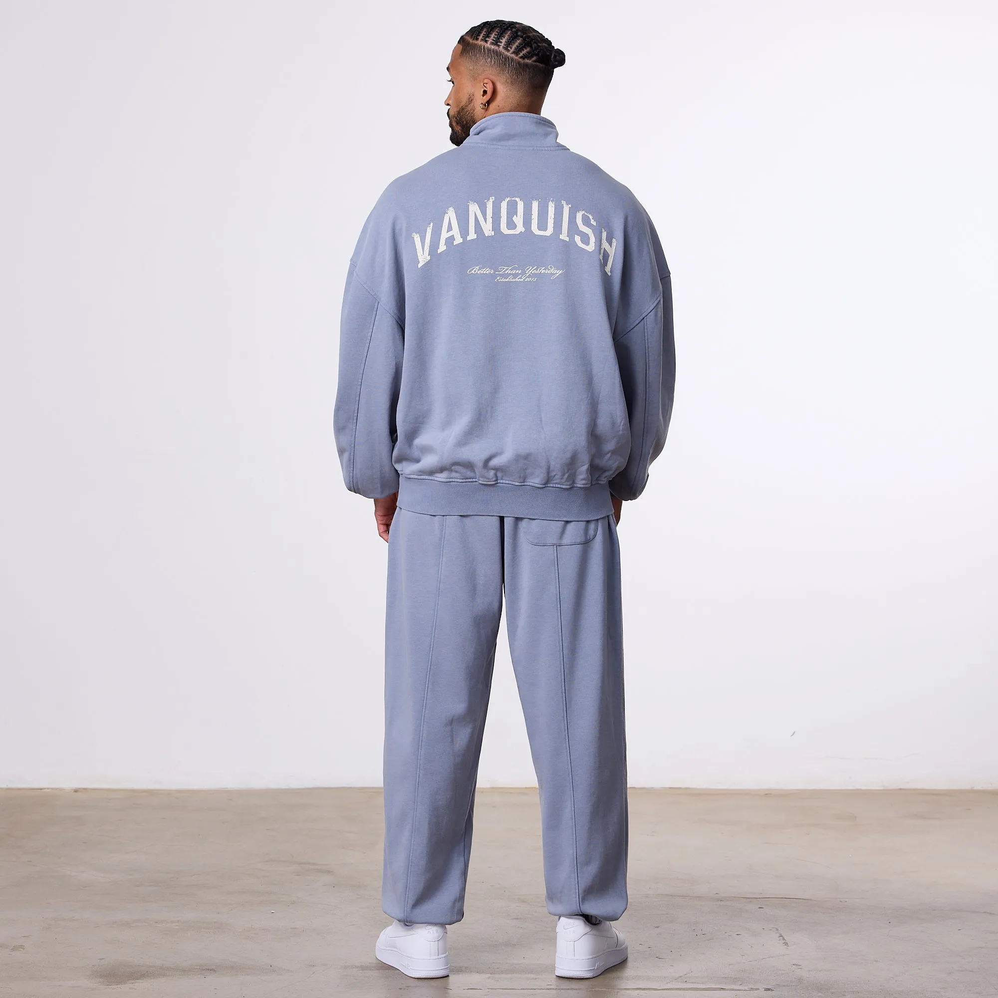 Vanquish Better Than Yesterday Washed Blue Oversized Sweatpants