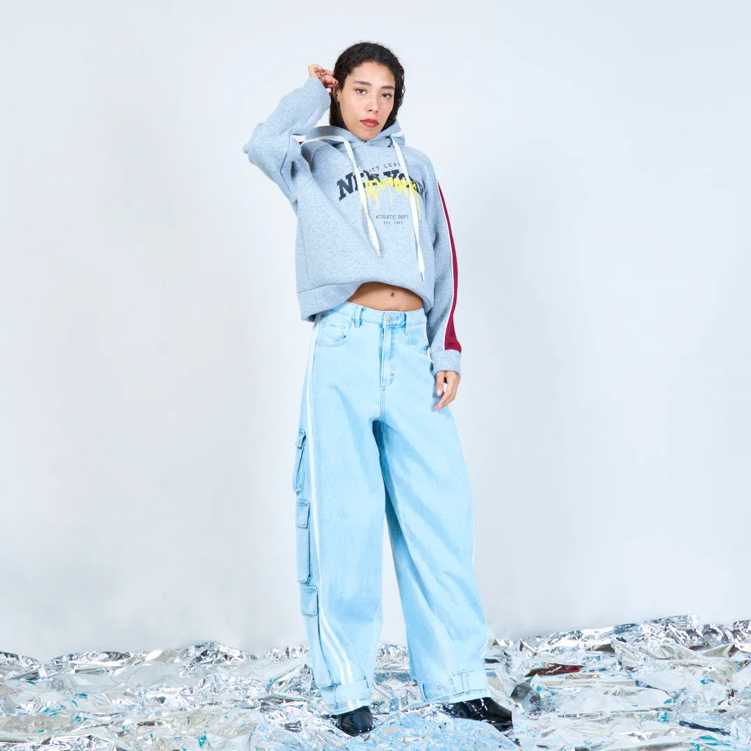 Varsity-inspired cropped hoodie wholesale