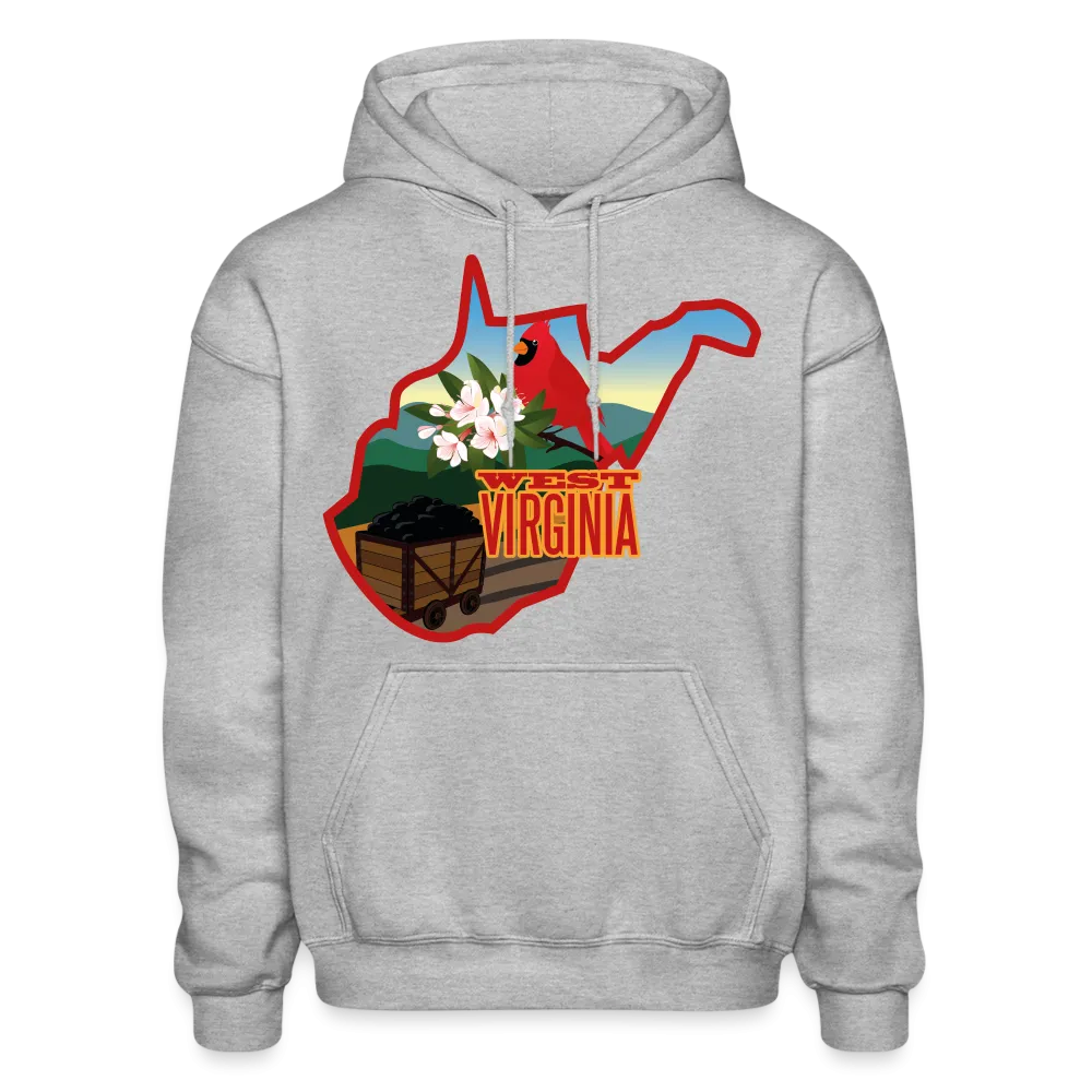 West Virginia Whimsical State Logo Heavy Blend Adult Hoodie