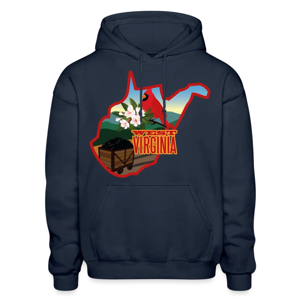 West Virginia Whimsical State Logo Heavy Blend Adult Hoodie