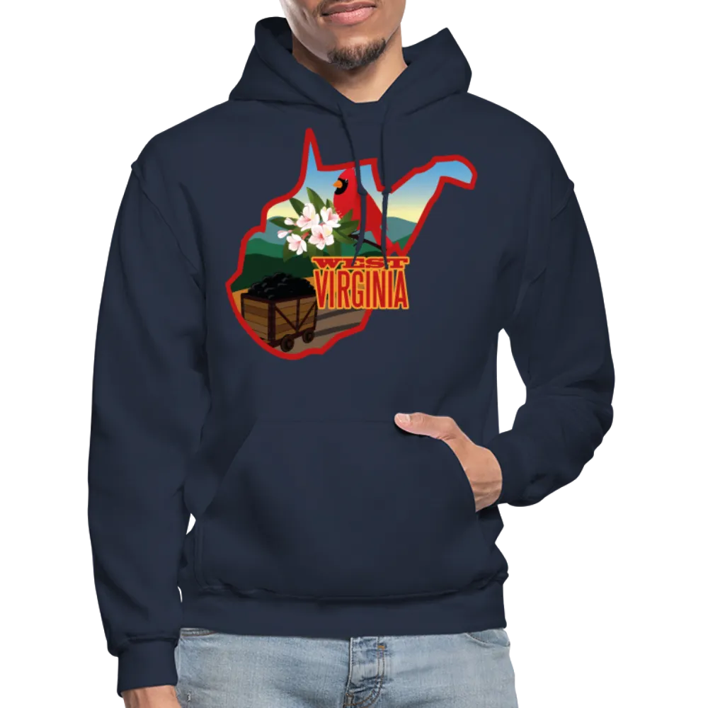 West Virginia Whimsical State Logo Heavy Blend Adult Hoodie