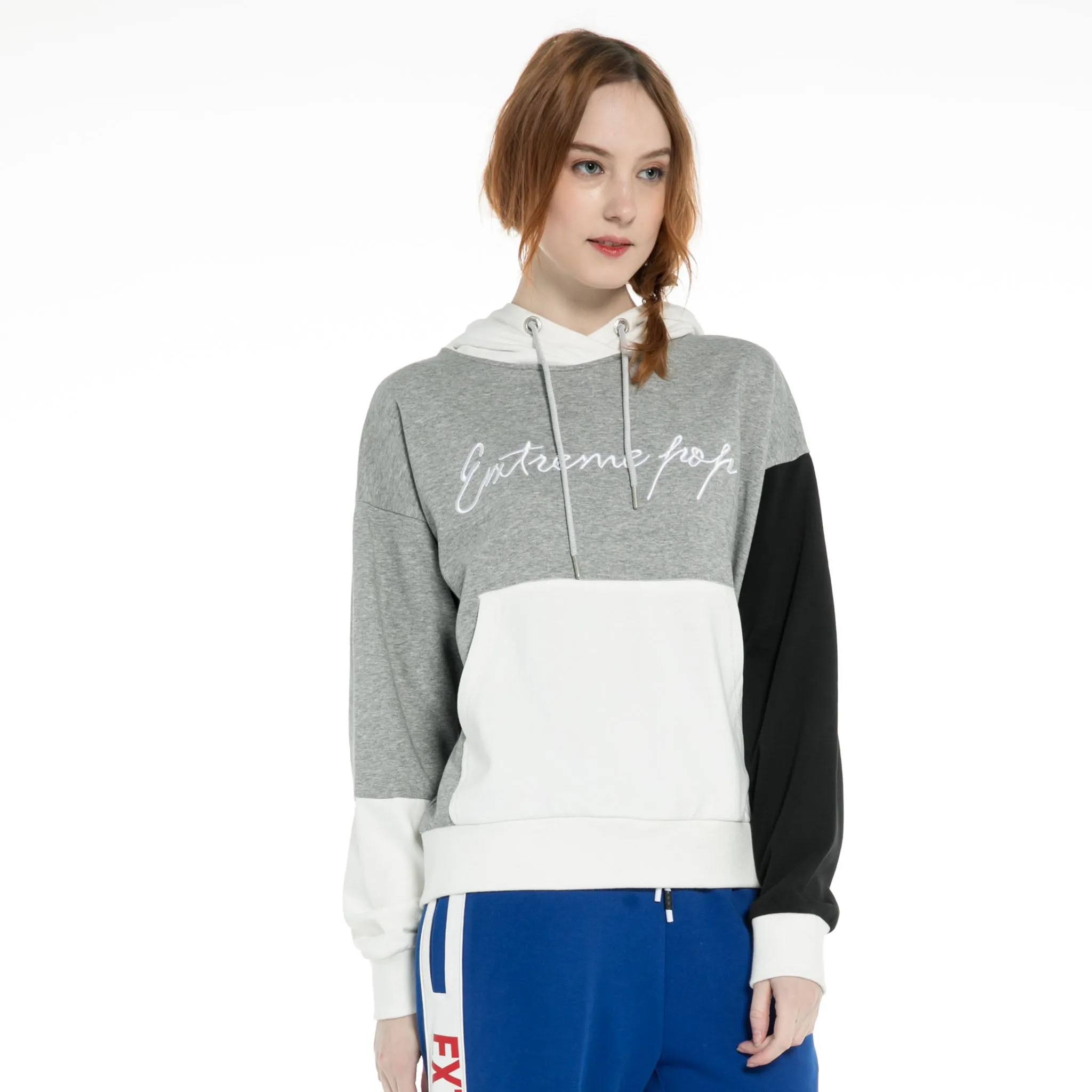 Women's Contrast Colors Hoodie Sweatshirt