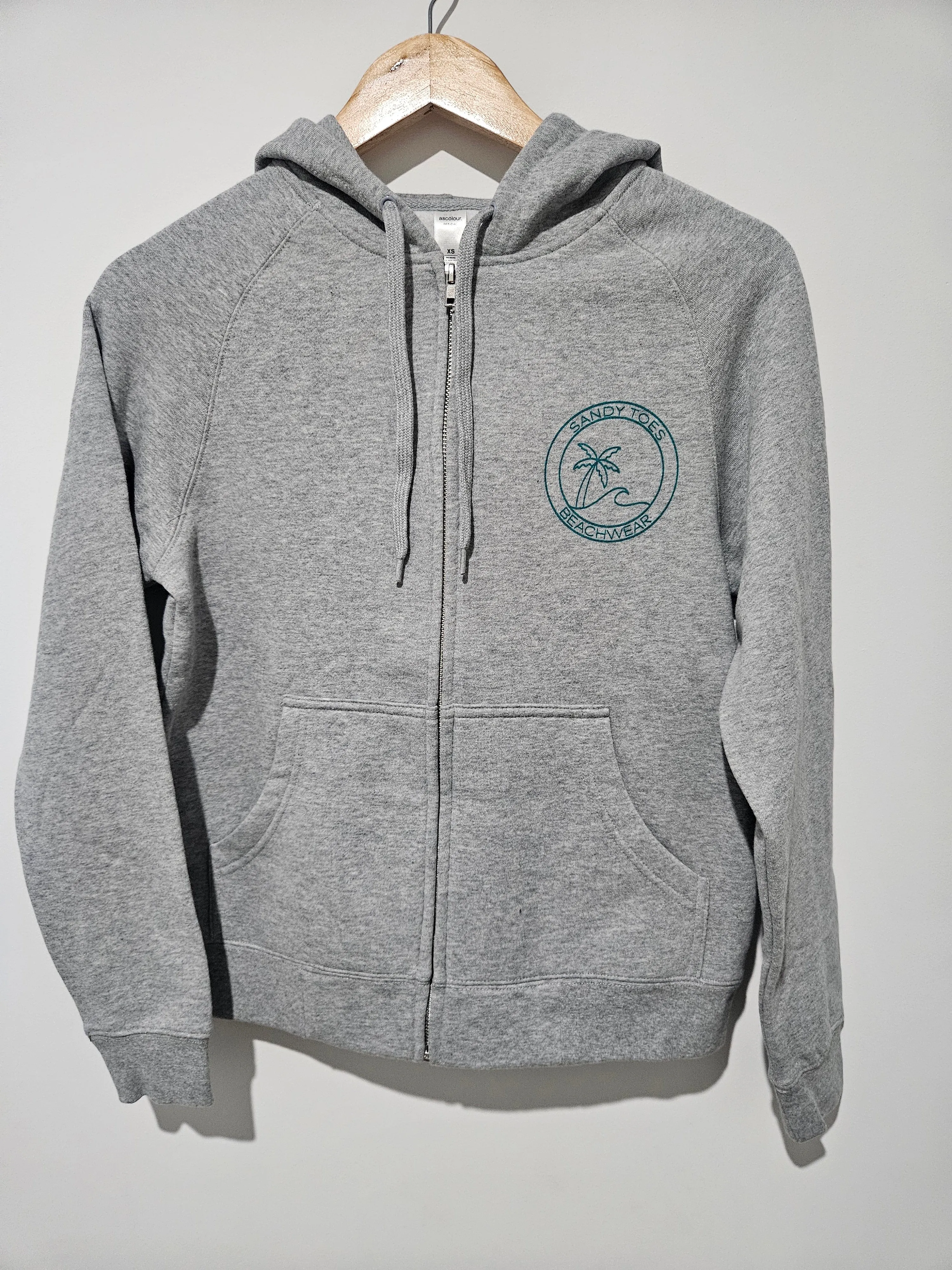 Zip Up Hoodie Grey | Sandy Toes Beachwear